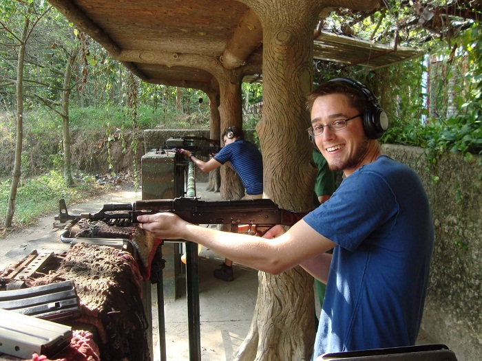 Try your hand at guns in Cu Chi tunnels