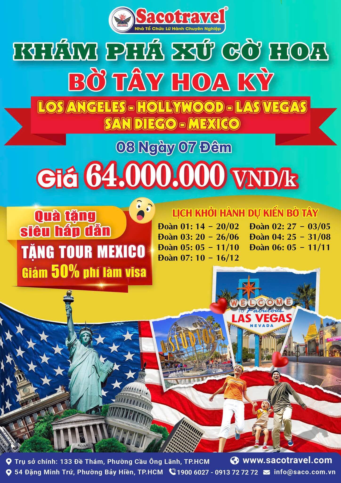 tour mỹ bờ tây