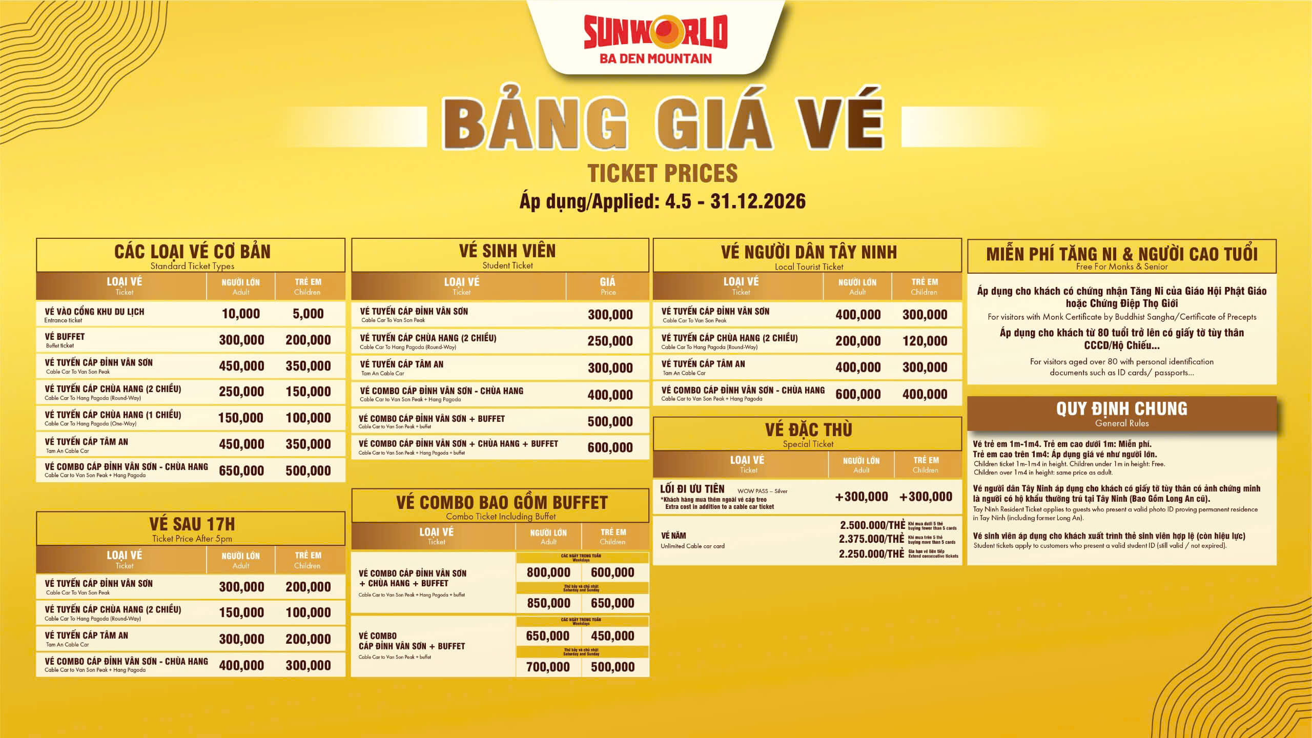 bảng giá vé cáp treo núi bà đen mới nhất 2026 (1)