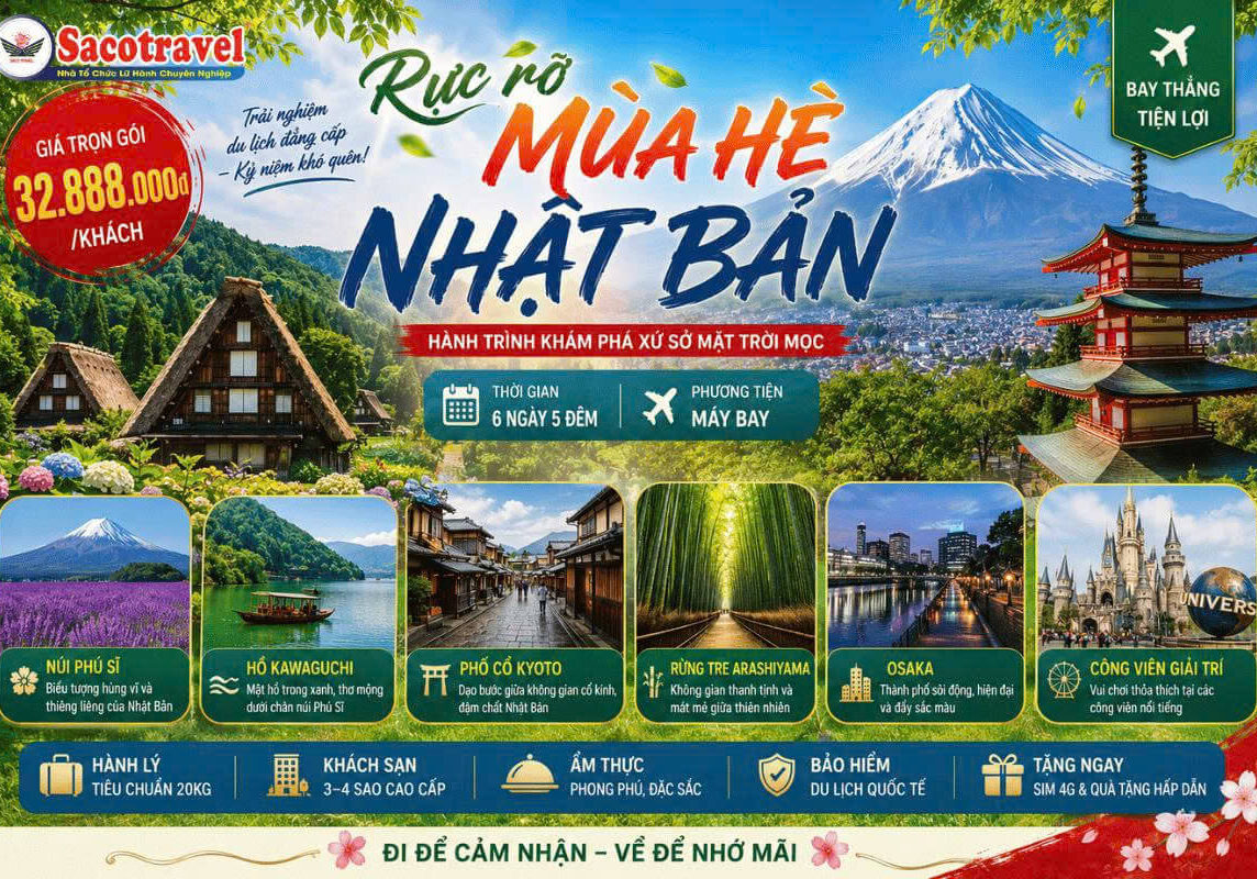 Tour mùa hoa Nhat Ban